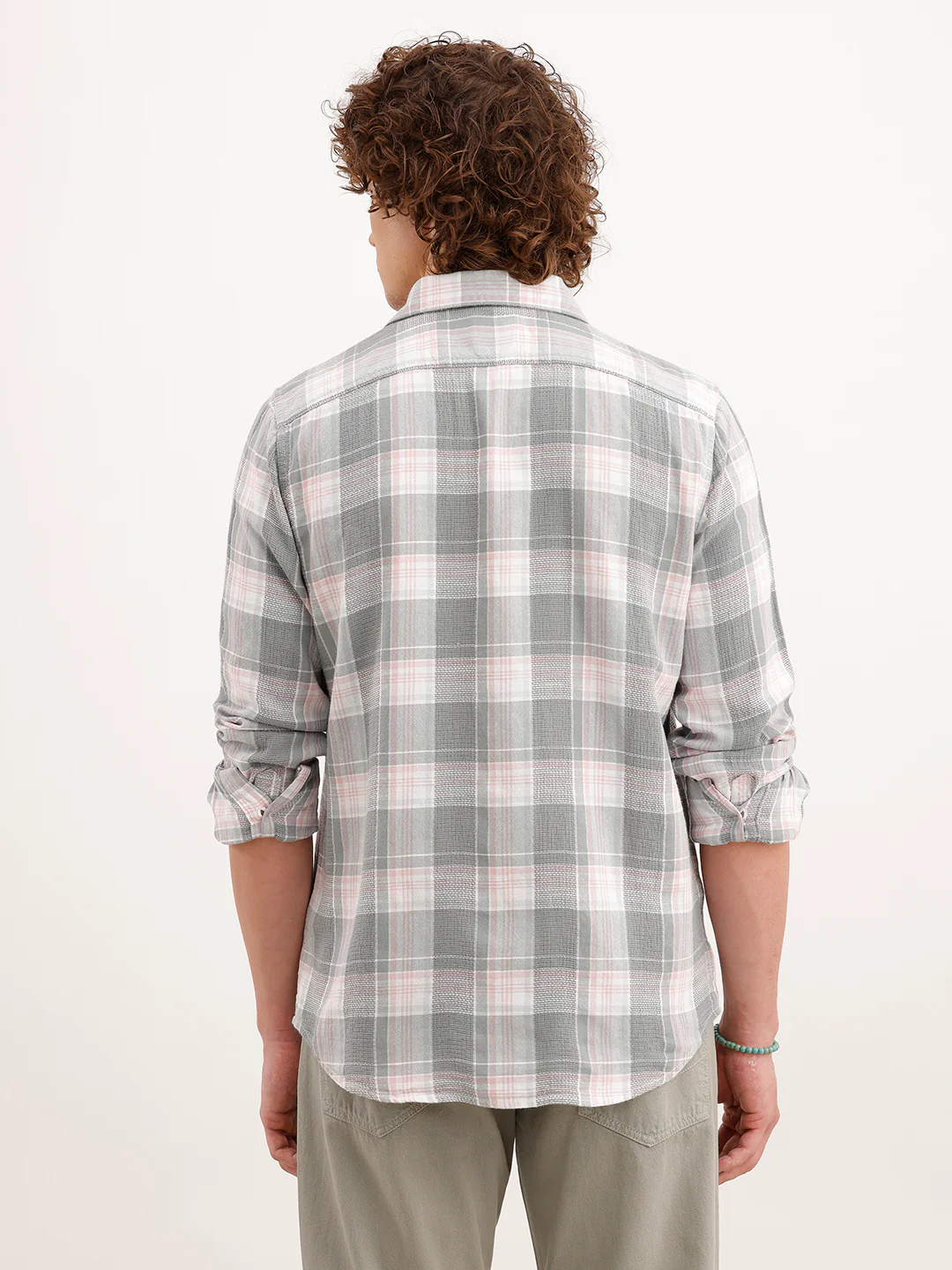Slim Fit Textured Shirt  | Grey - Image 3