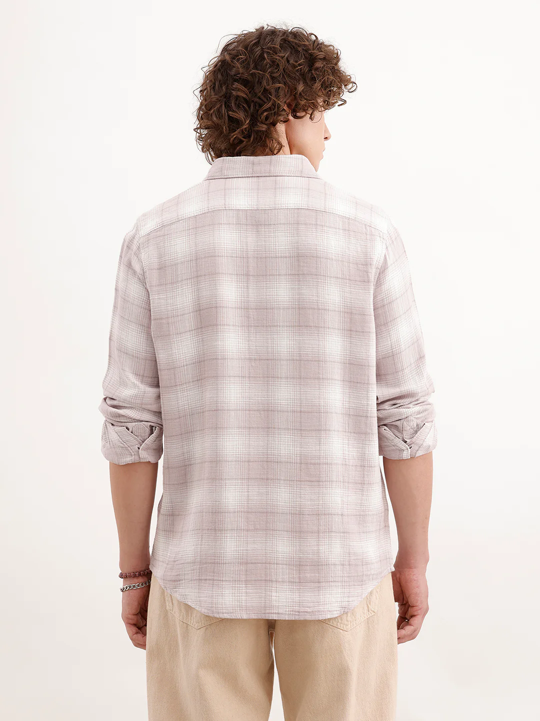 Slim Fit Textured Shirt  | Pink - Image 3