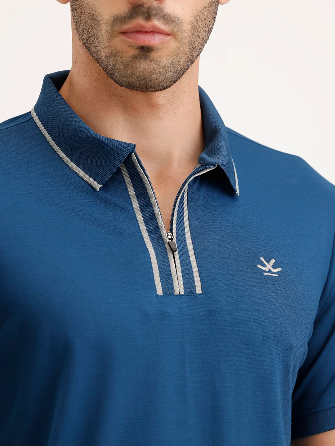 Slim Fit Tipping Collar T-Shirt | Dark Blue - Image 5