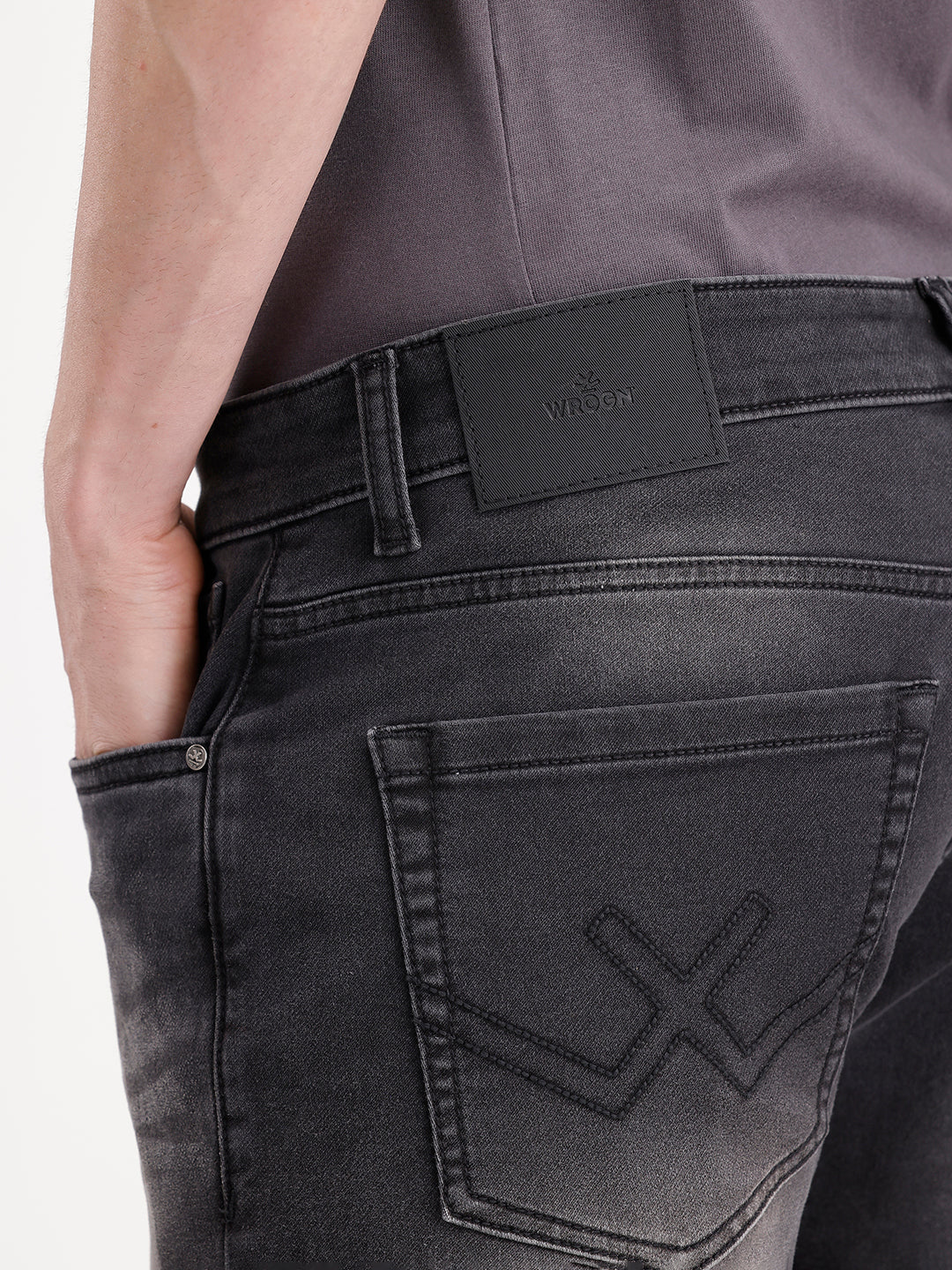 Slim Fit Washed Denim Jeans | Black - Image 6