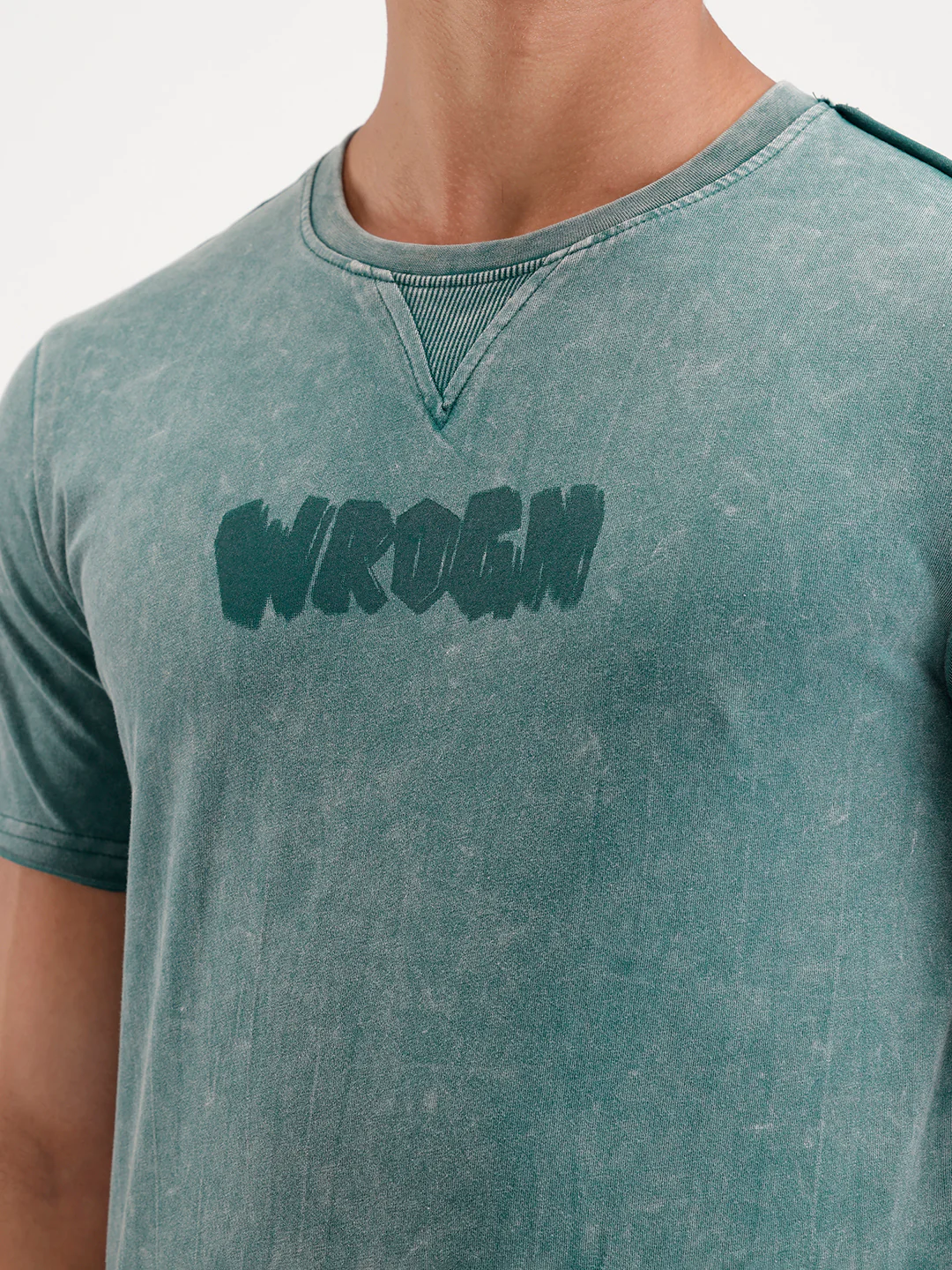 Slim Fit Washed T-Shirt  | Dark Green - Image 5