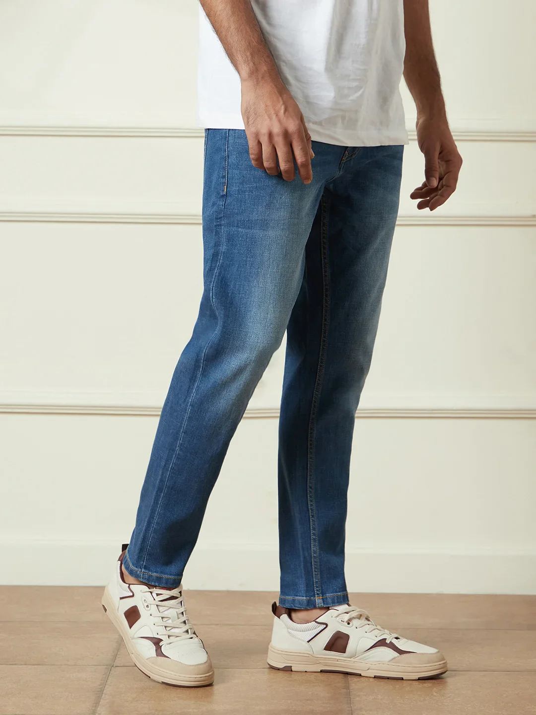 Heavy Fade Slim Tapered Jeans | Blue - Image 4