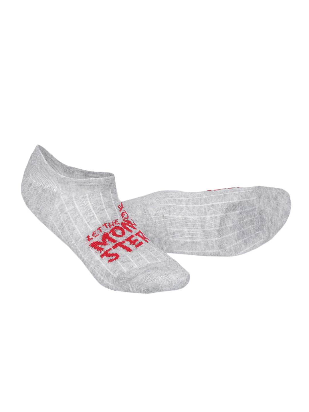 Snug Monster Grey & Wine No Show Socks Pack of 2 - Image 2