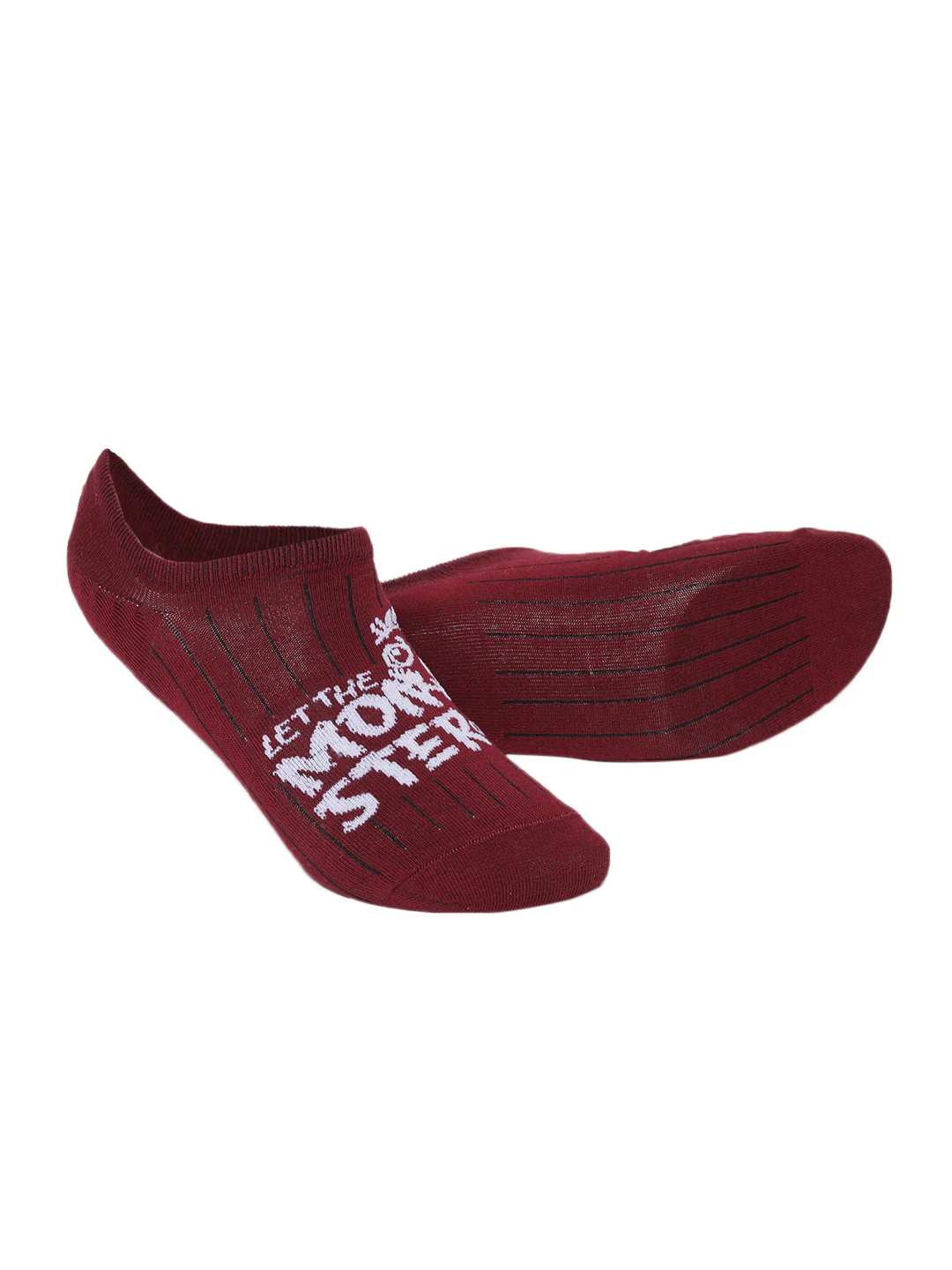 Snug Monster Grey & Wine No Show Socks Pack of 2 - Image 3