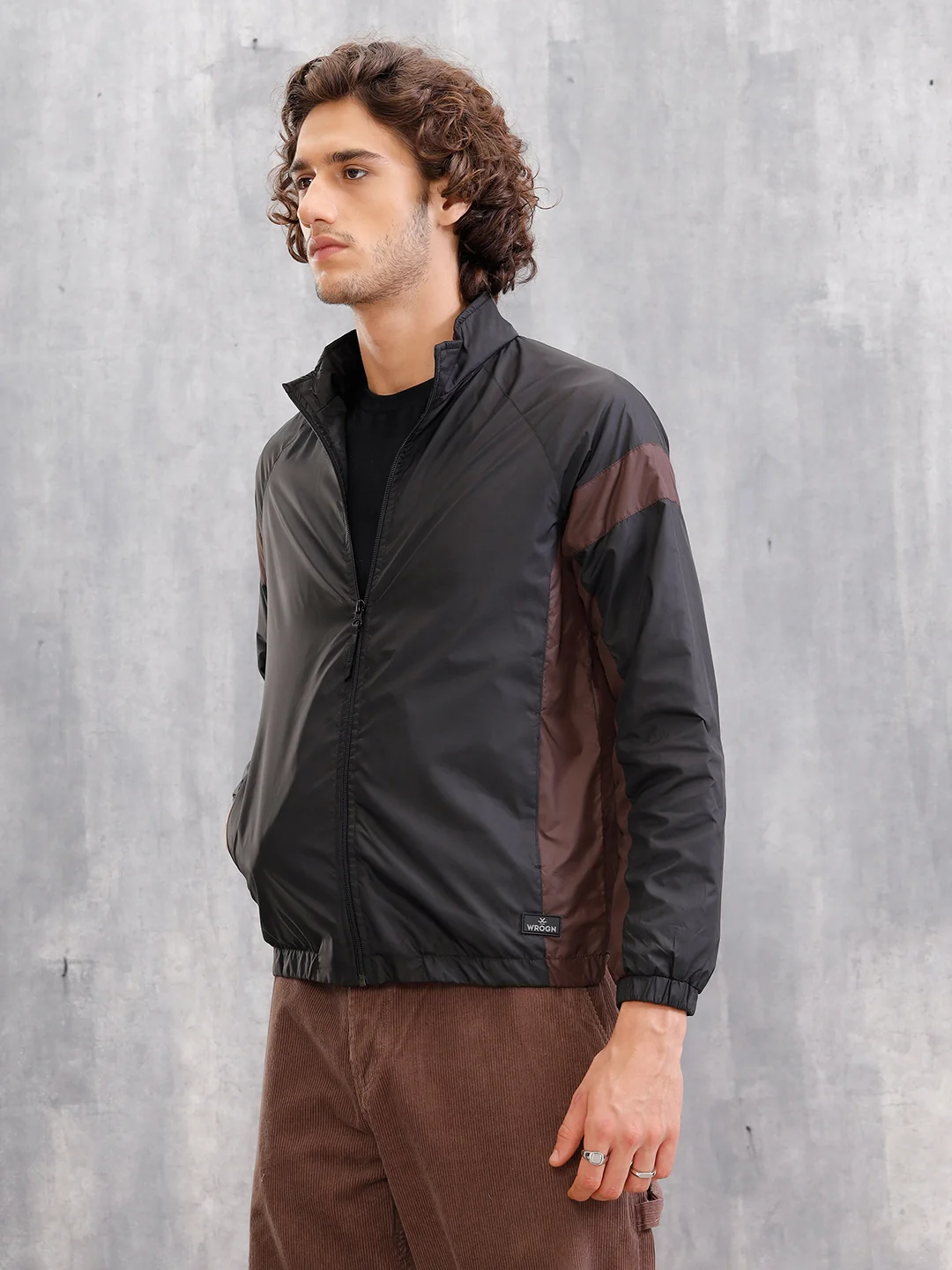 Soild Casual Bomber Jacket | Black - Image 4