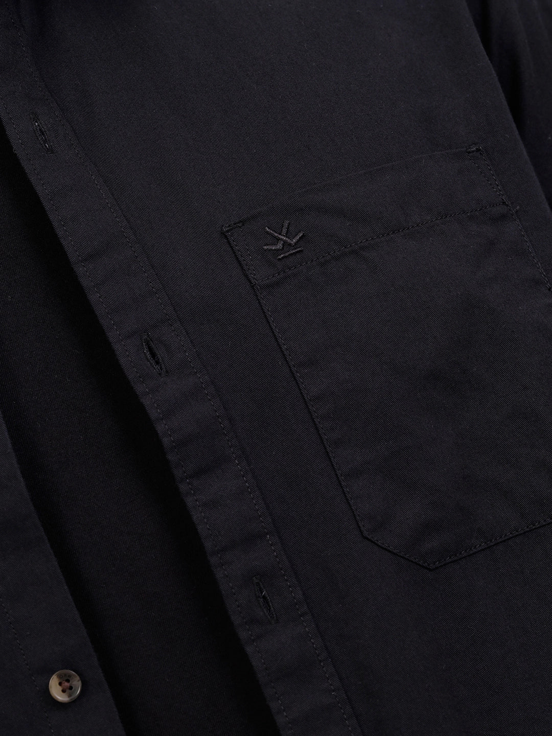 Solid 100%Cotton Regular Fit Shirt | Black - Image 5