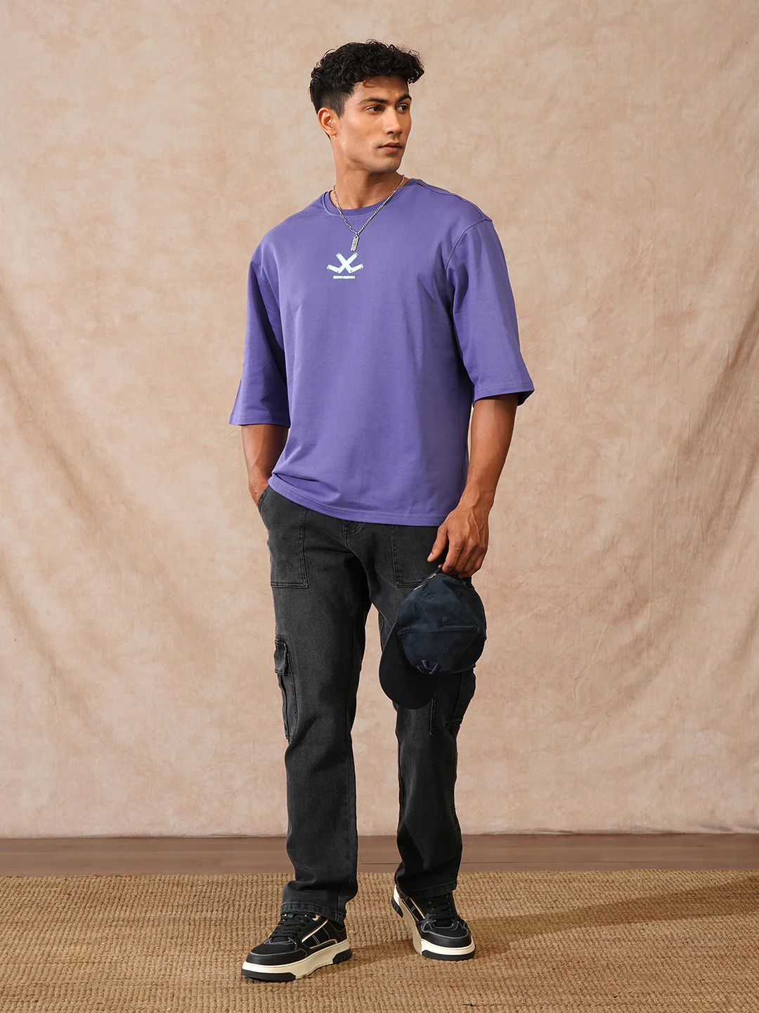 Solid 3/4th Sleeve T-Shirt | Blue - Image 2