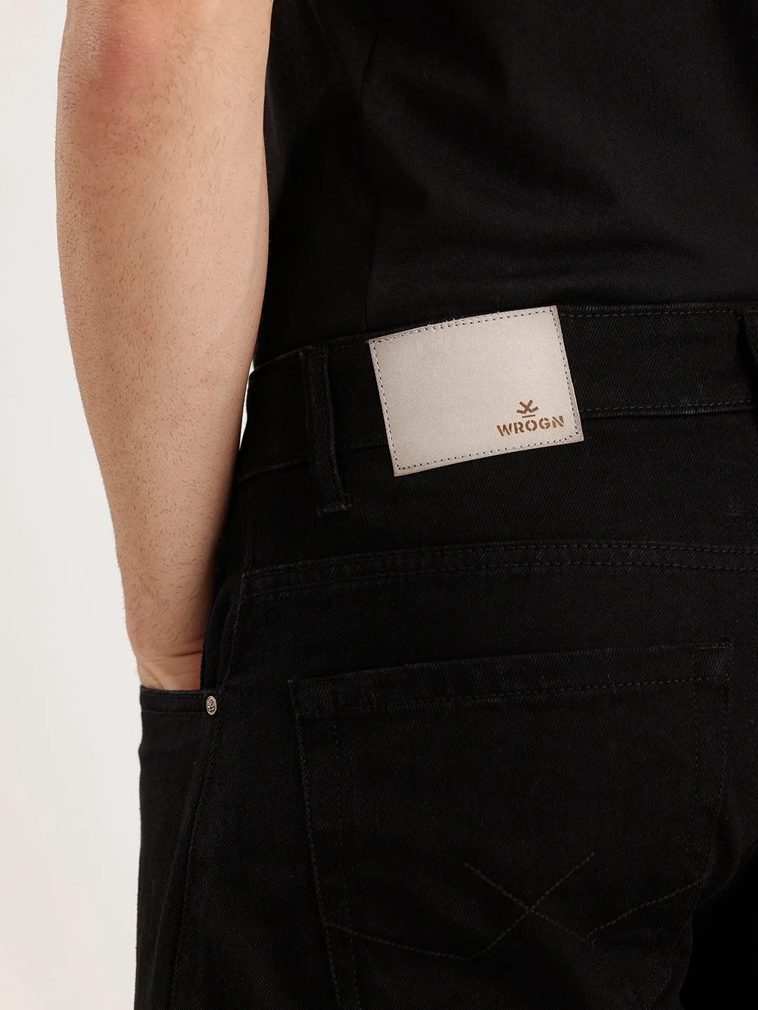 Solid Anti Fit Denim Jeans | Black - Image 6