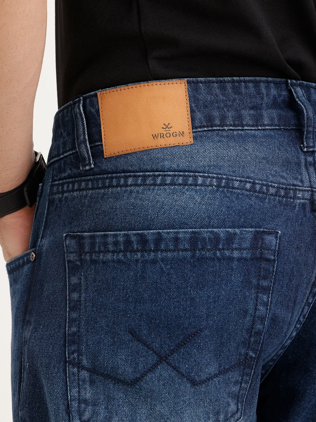Solid Anti Fit Denim Jeans | Blue - Image 6