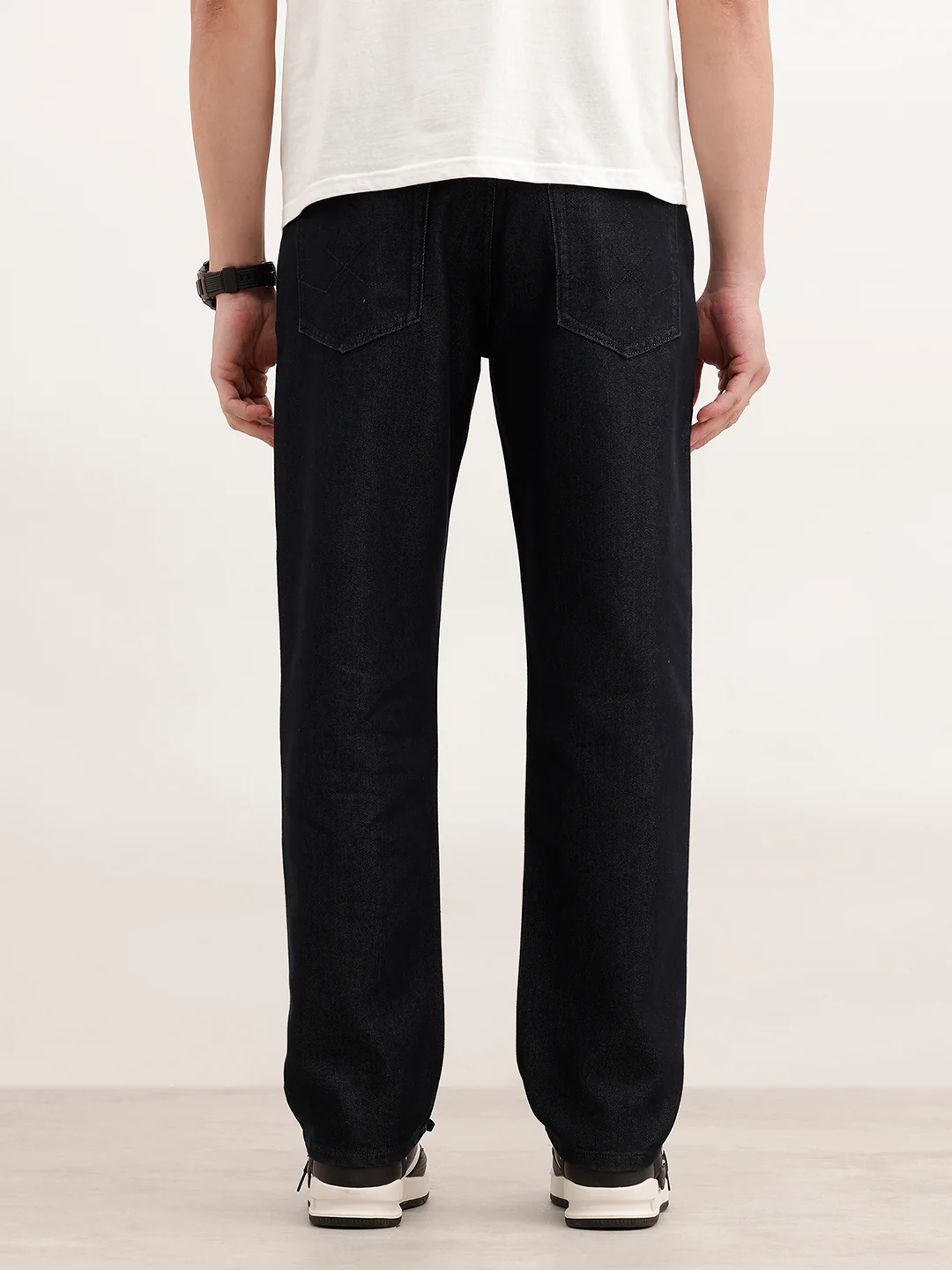 Solid Anti Fit Denim Jeans | Dark Blue - Image 3