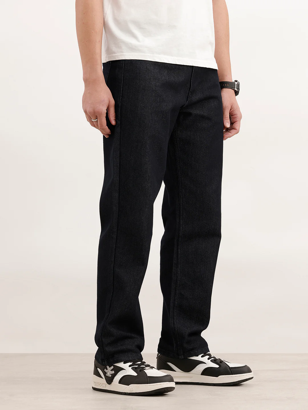 Solid Anti Fit Denim Jeans | Dark Blue - Image 4