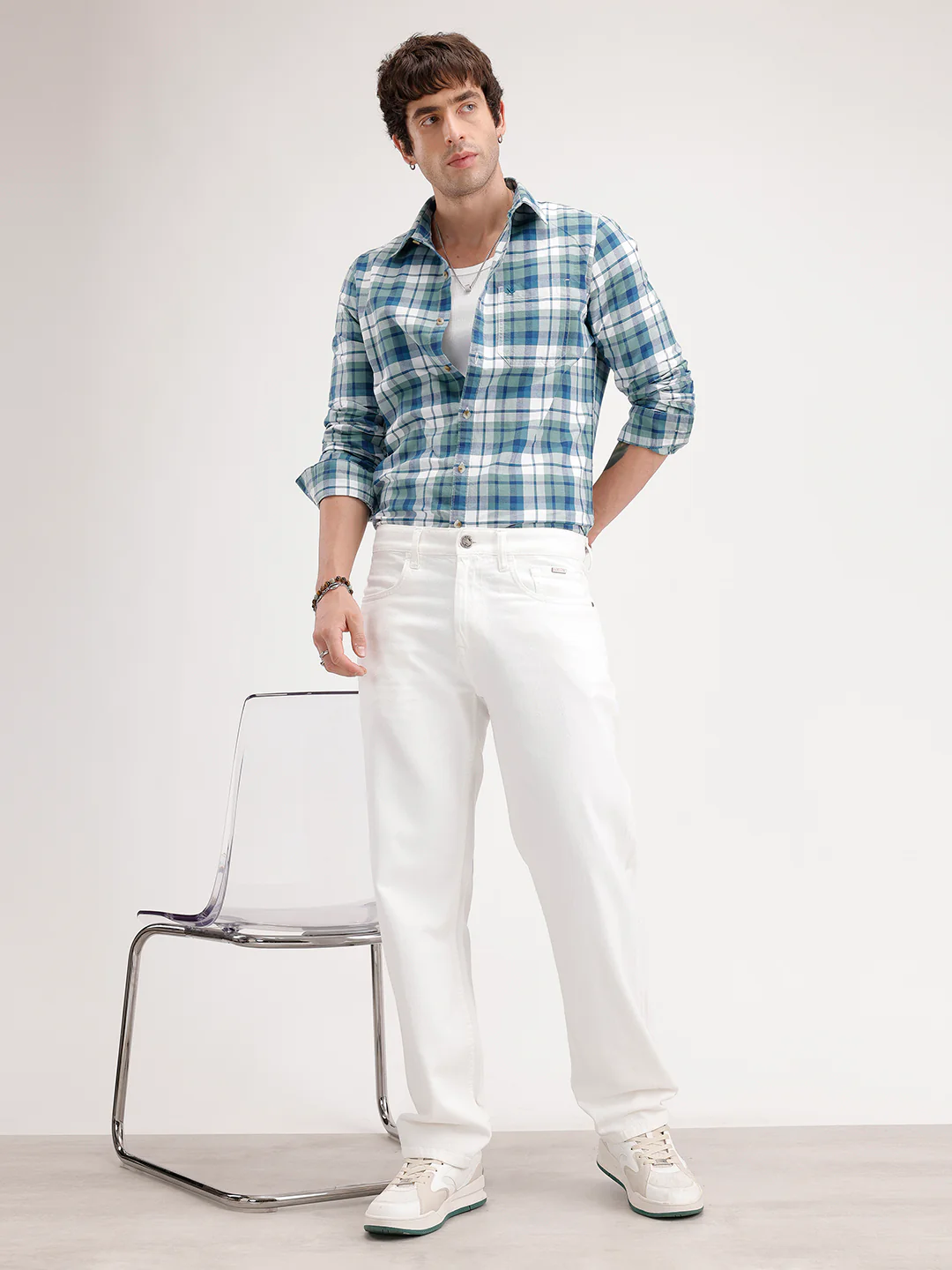 Solid Anti Fit Denim Jeans | White - Image 2