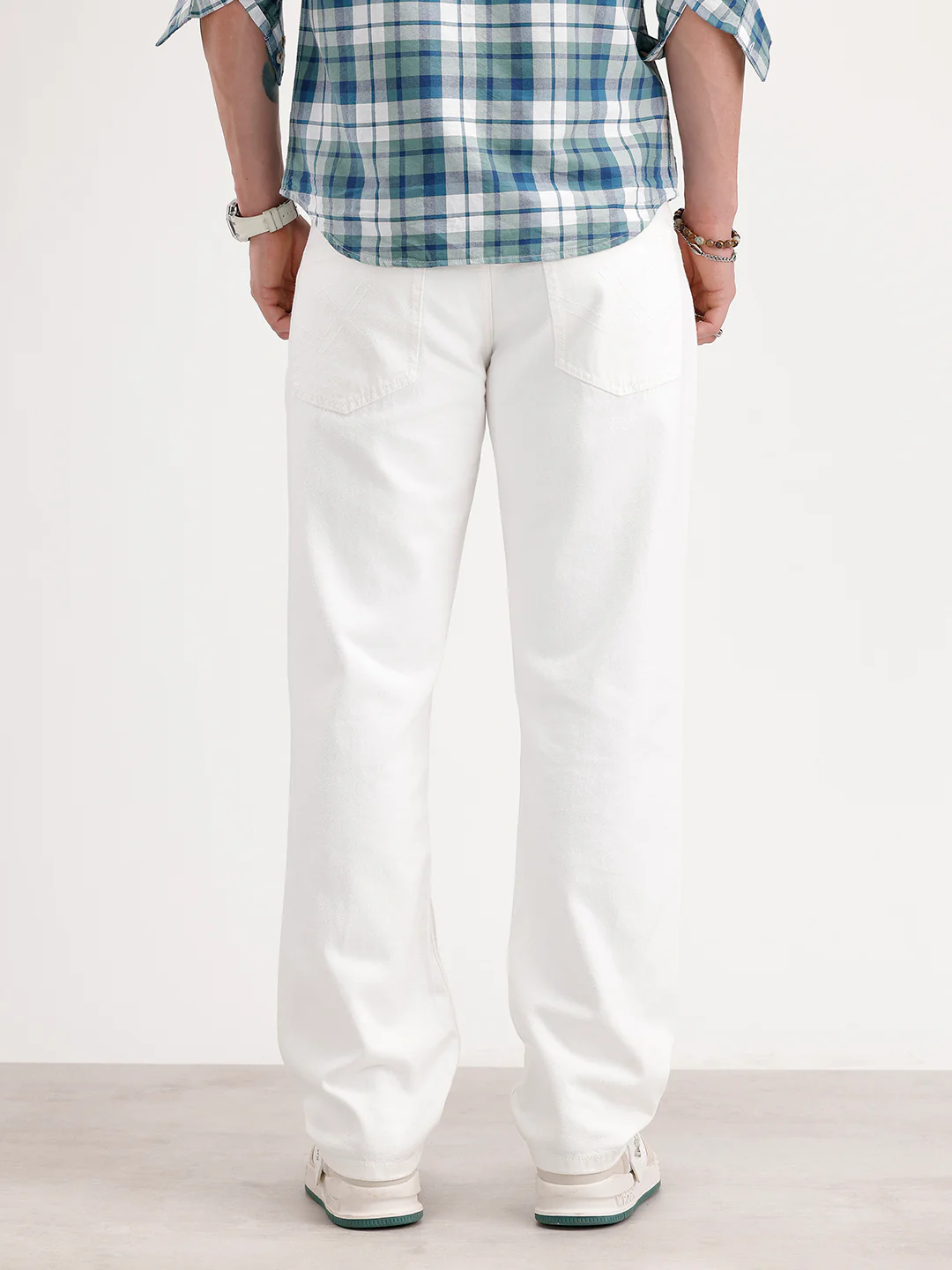 Solid Anti Fit Denim Jeans | White - Image 3