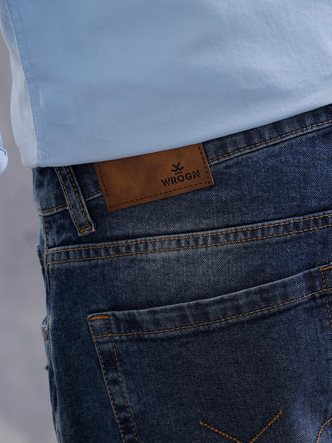 Solid Anti Fit Distressed Jeans | Blue - Image 6