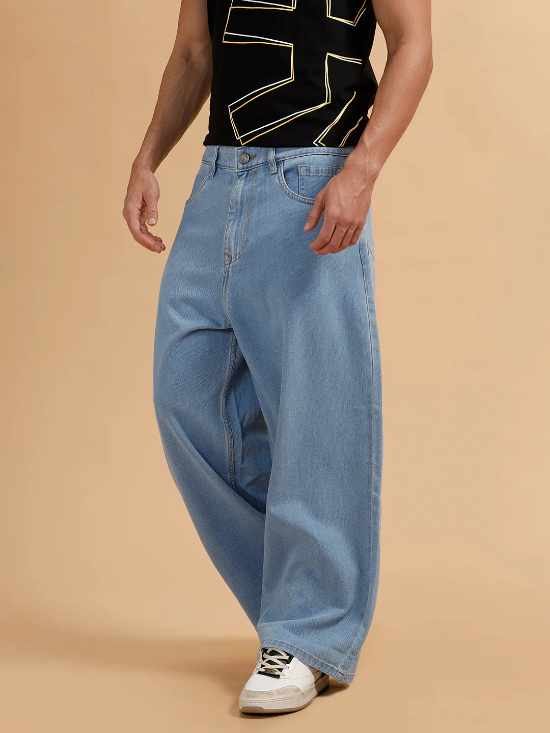 Casual Baggy Fit Jeans | Light Blue - Image 4