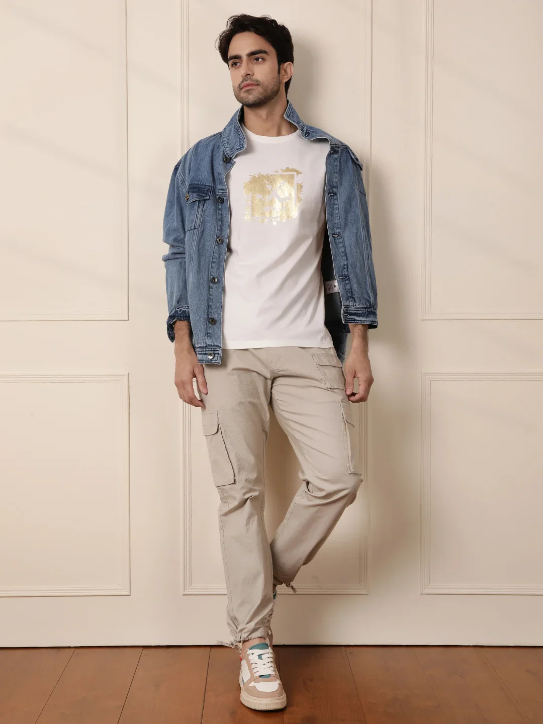 Solid Beige Parachute Pant - Image 2