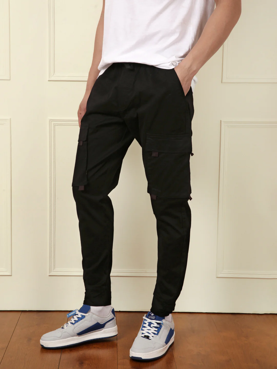 Solid Black Cargo Jogger - Image 4