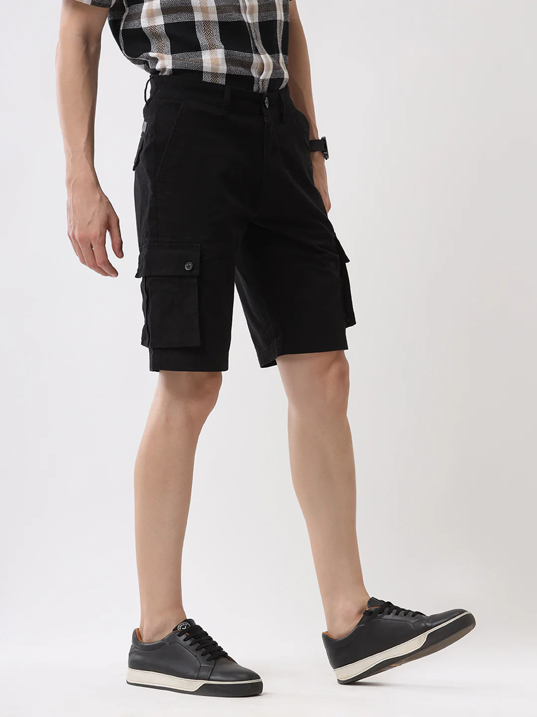 Solid Black Cargo Shorts - Image 5