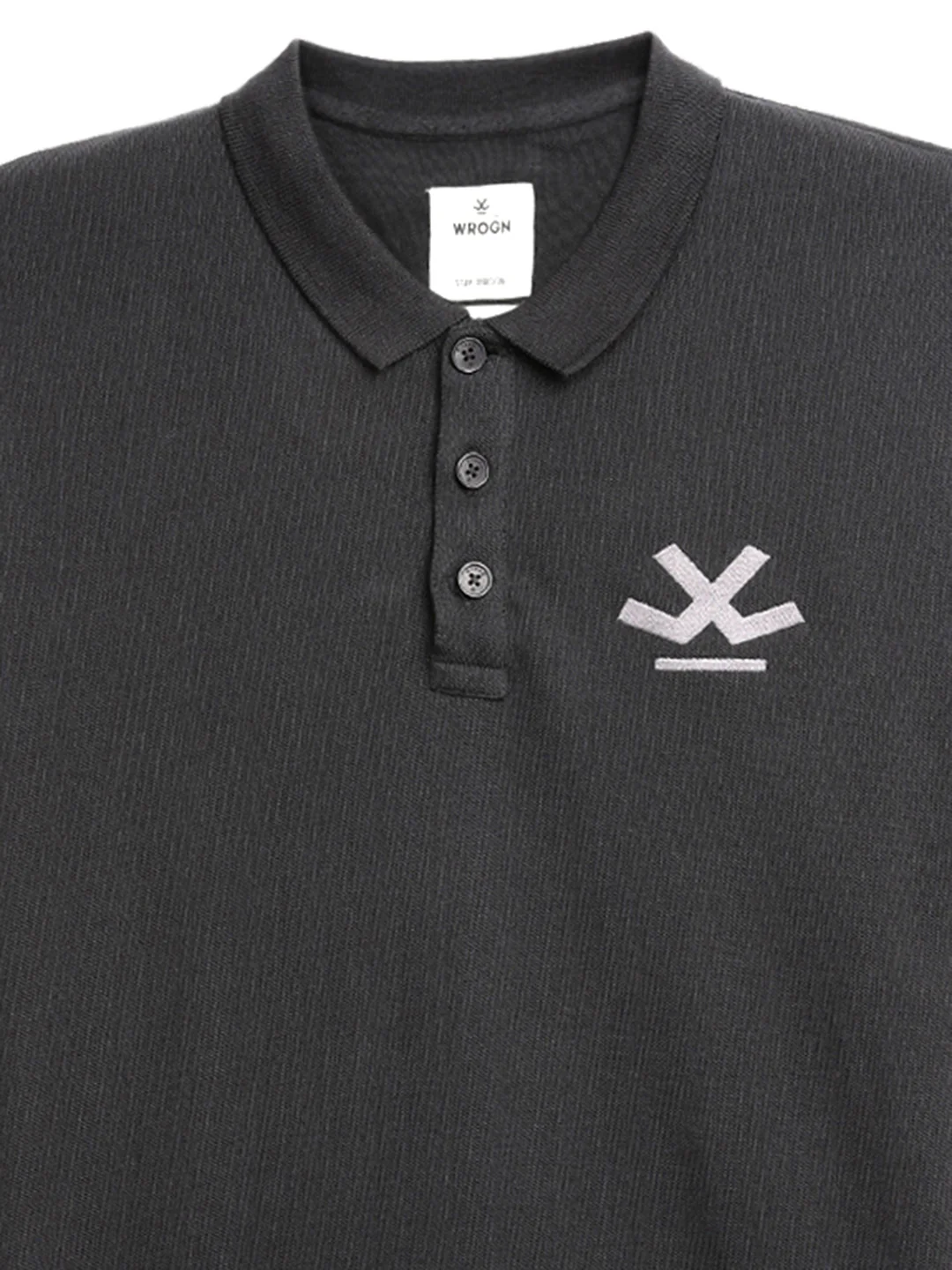 Solid Black Logo Embroidered Polo T-Shirt - Image 8
