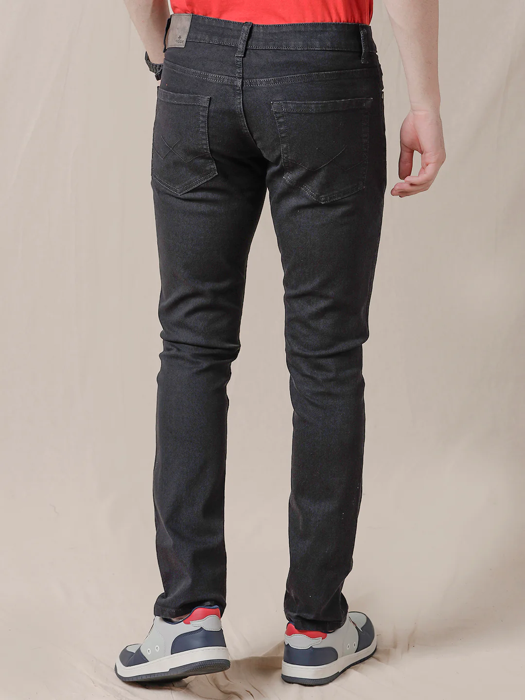 Solid Black Slim Fit Jeans - Image 3