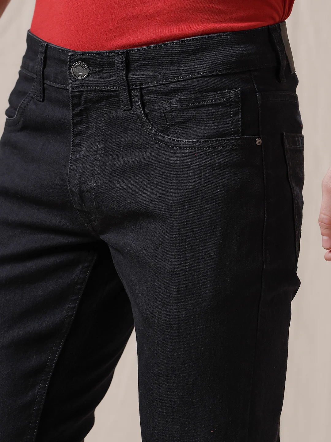 Solid Black Slim Fit Jeans - Image 5