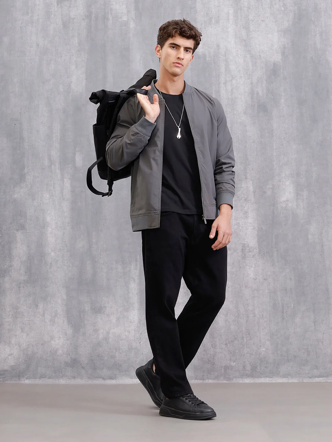 Solid Bomber Jacket | Grey - Image 2