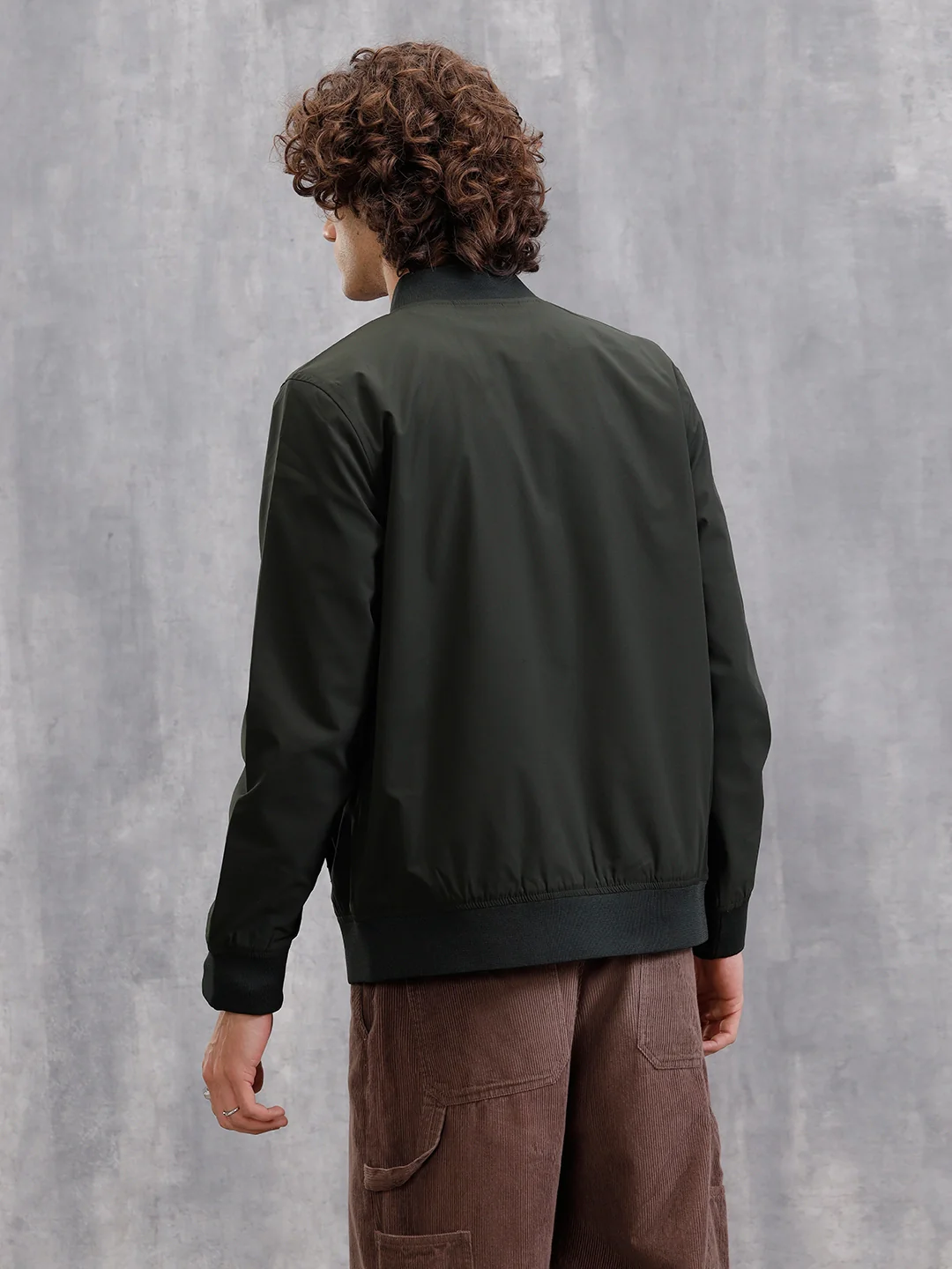 Solid Bomber Jacket | Dark Green - Image 3