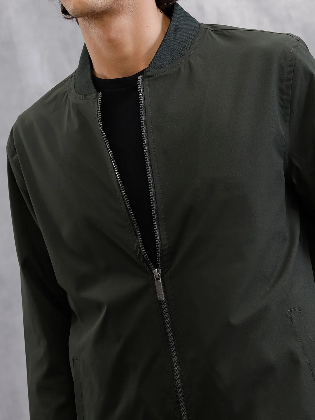 Solid Bomber Jacket | Dark Green - Image 4