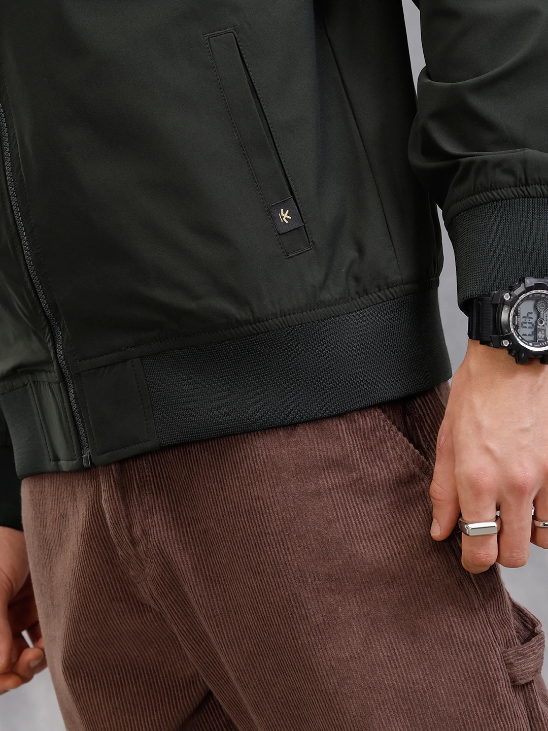 Solid Bomber Jacket | Dark Green - Image 5