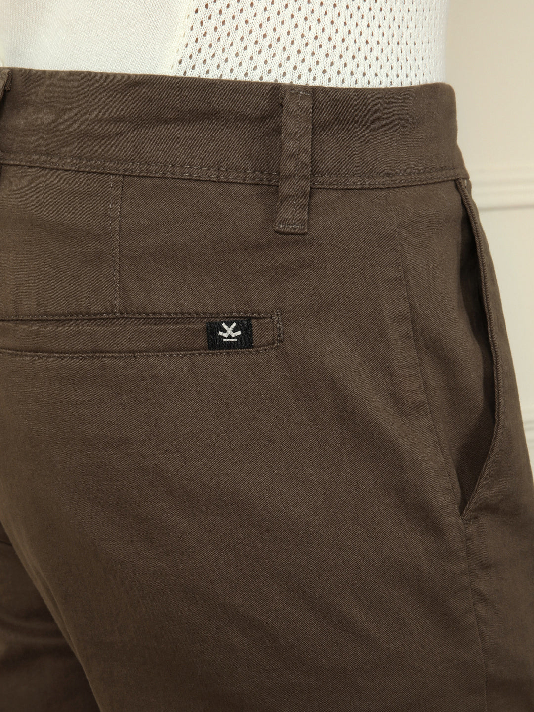 Soft Cotton Blend Chino Trouser | Brown - Image 6