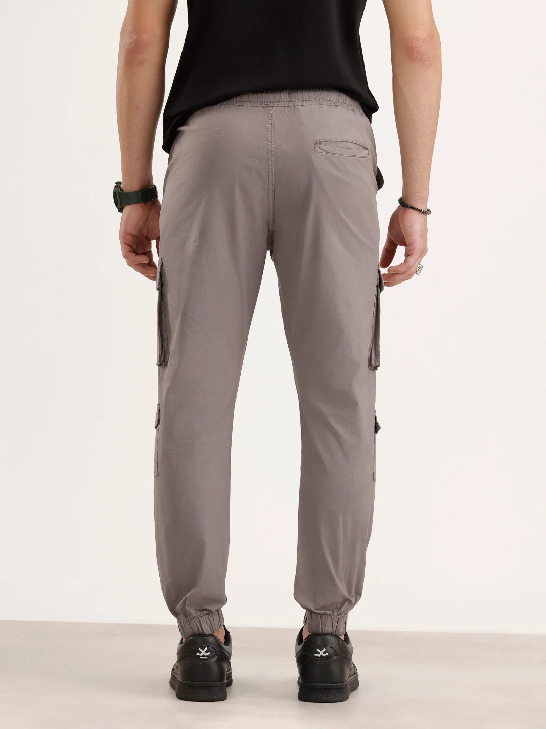 Solid Cargo Textured Trouser | Grey - Image 3