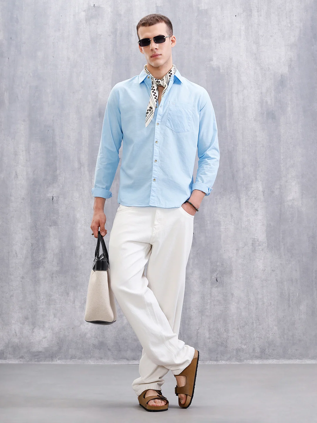 Solid Cotton Slub Shirt | Blue - Image 2