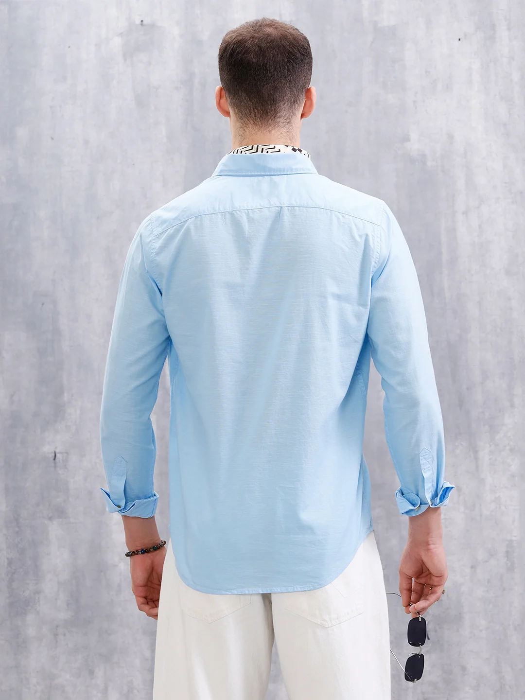 Solid Cotton Slub Shirt | Blue - Image 3