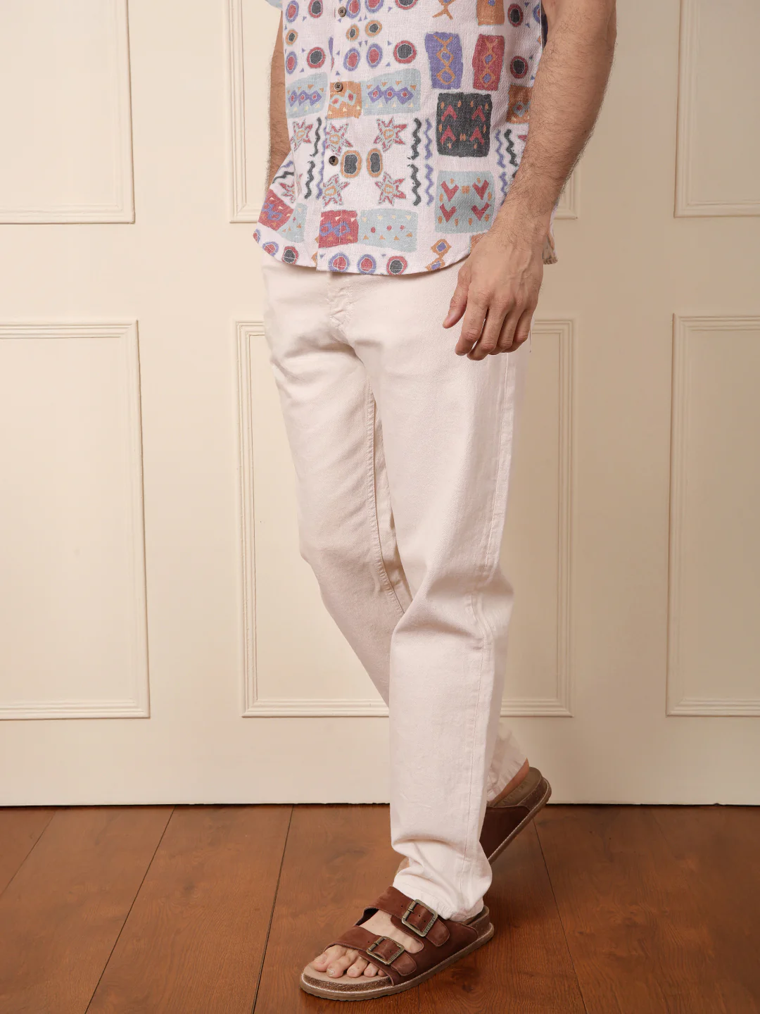 Casual Anti Fit Jeans | Beige - Image 4