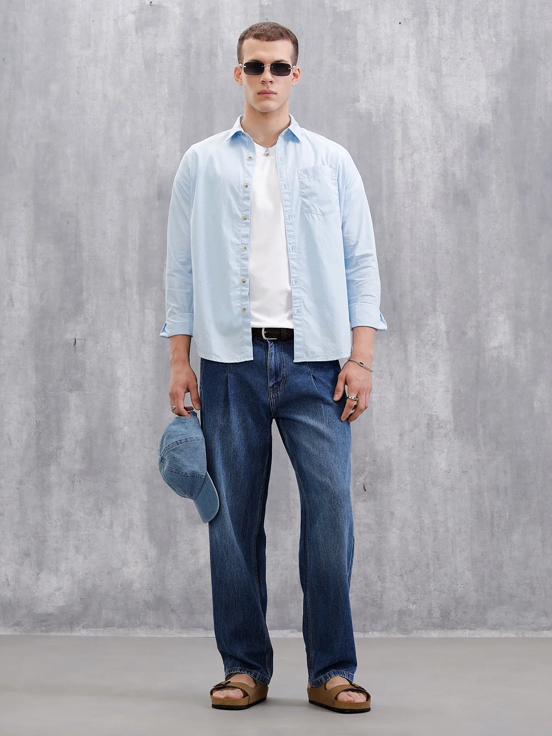 Solid Full Sleeve Regular Fit Shirt | Light Blue - Image 2