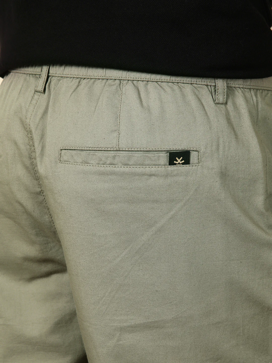 Loose Fit Linen Blend Trouser | Green - Image 6
