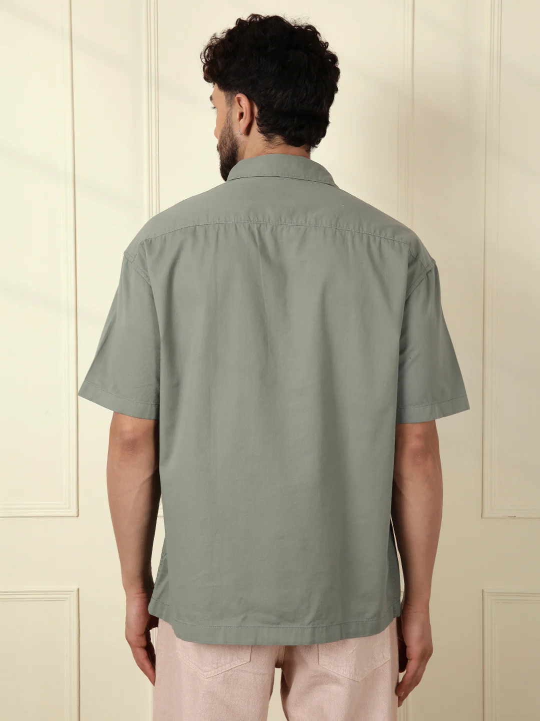Popover Oversized Fit Shirt | Green - Image 3