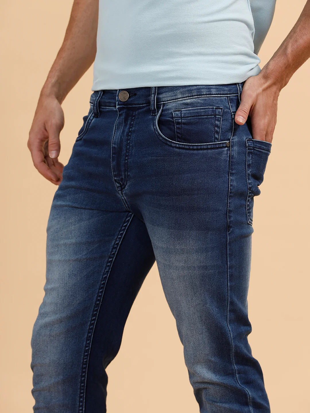 Solid Heavy Fade Jeans | Blue - Image 5