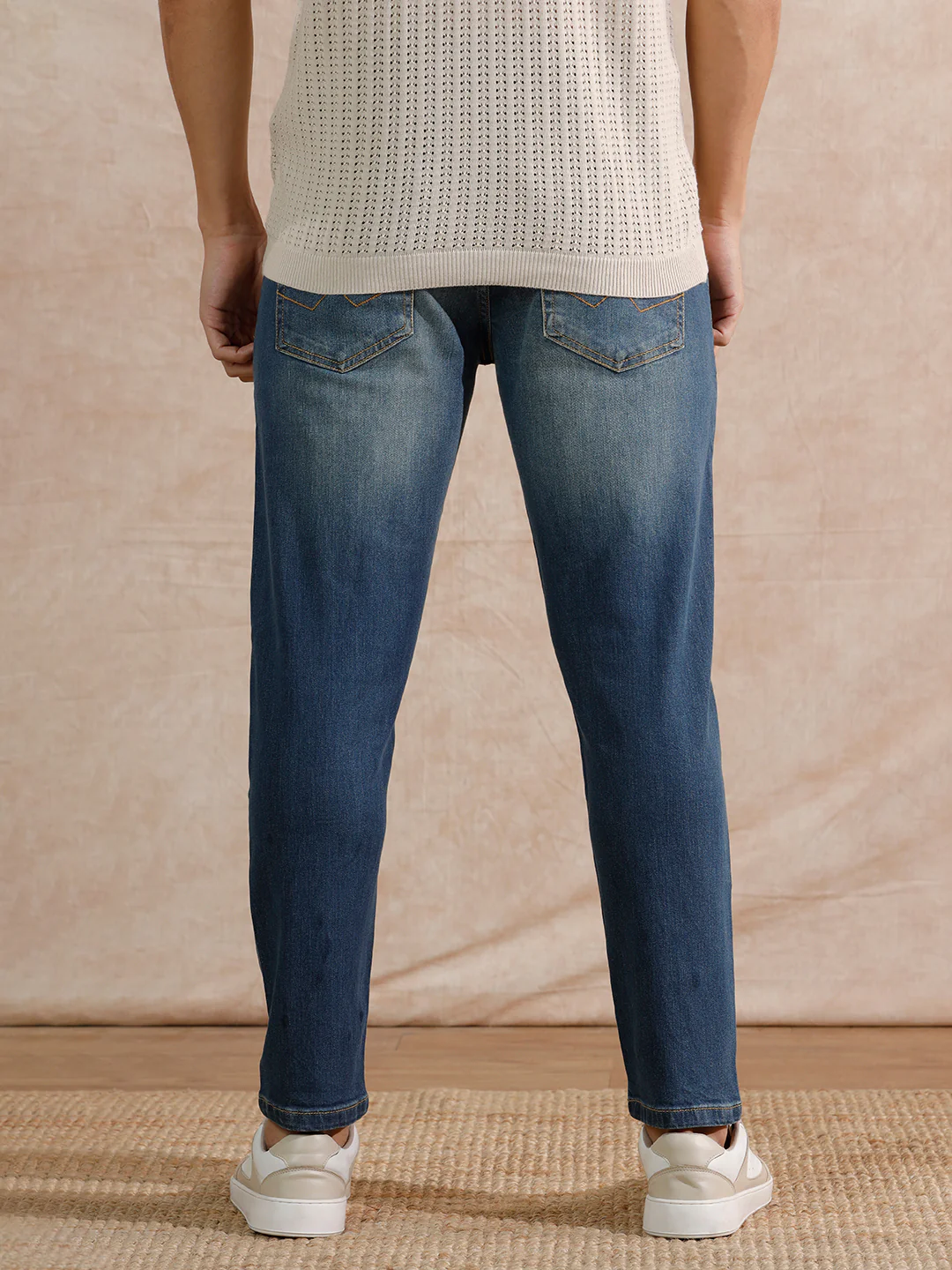 Solid Heavy Fade Skinny Crop Jeans | Blue - Image 3
