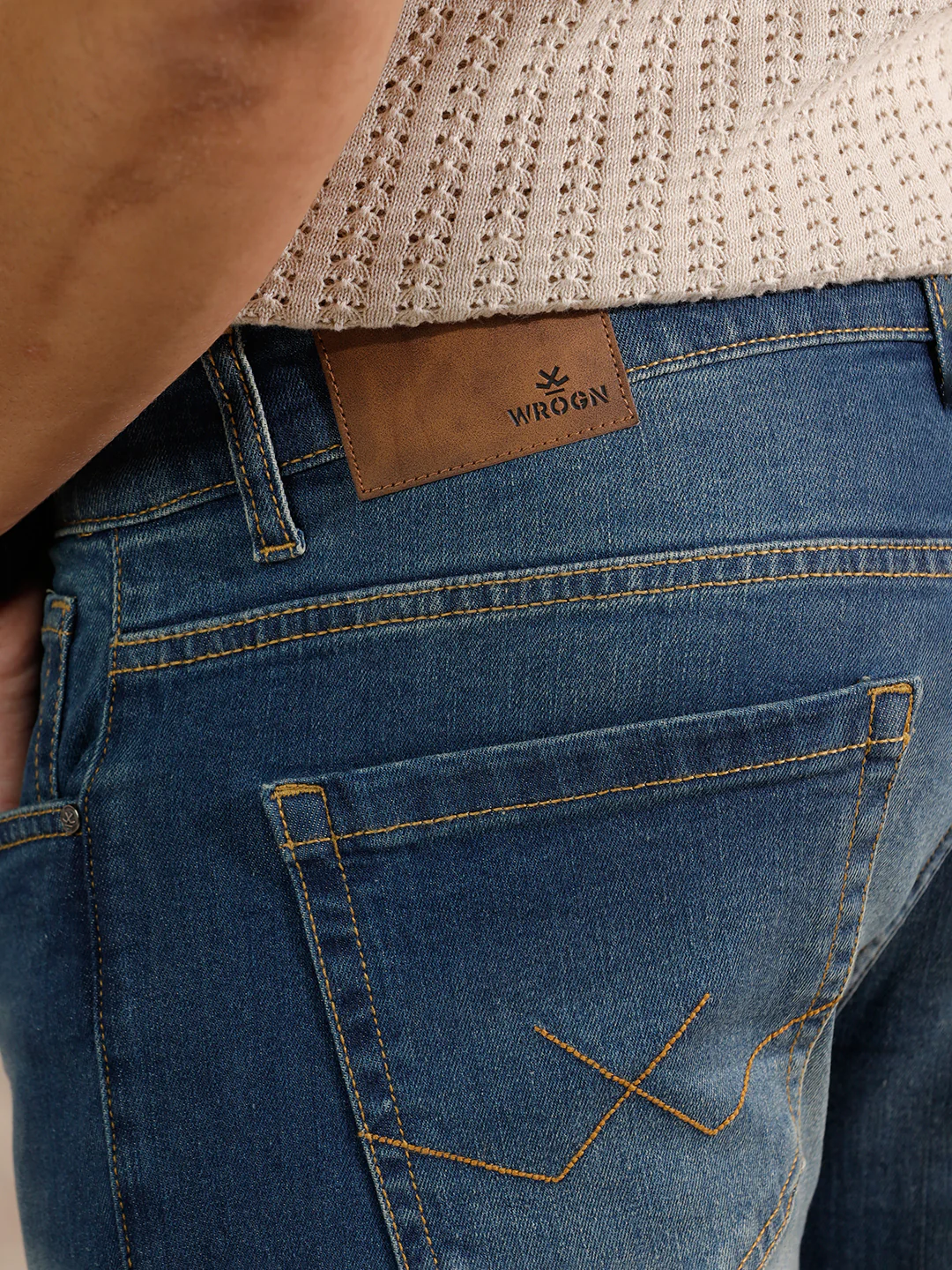 Solid Heavy Fade Skinny Crop Jeans | Blue - Image 5