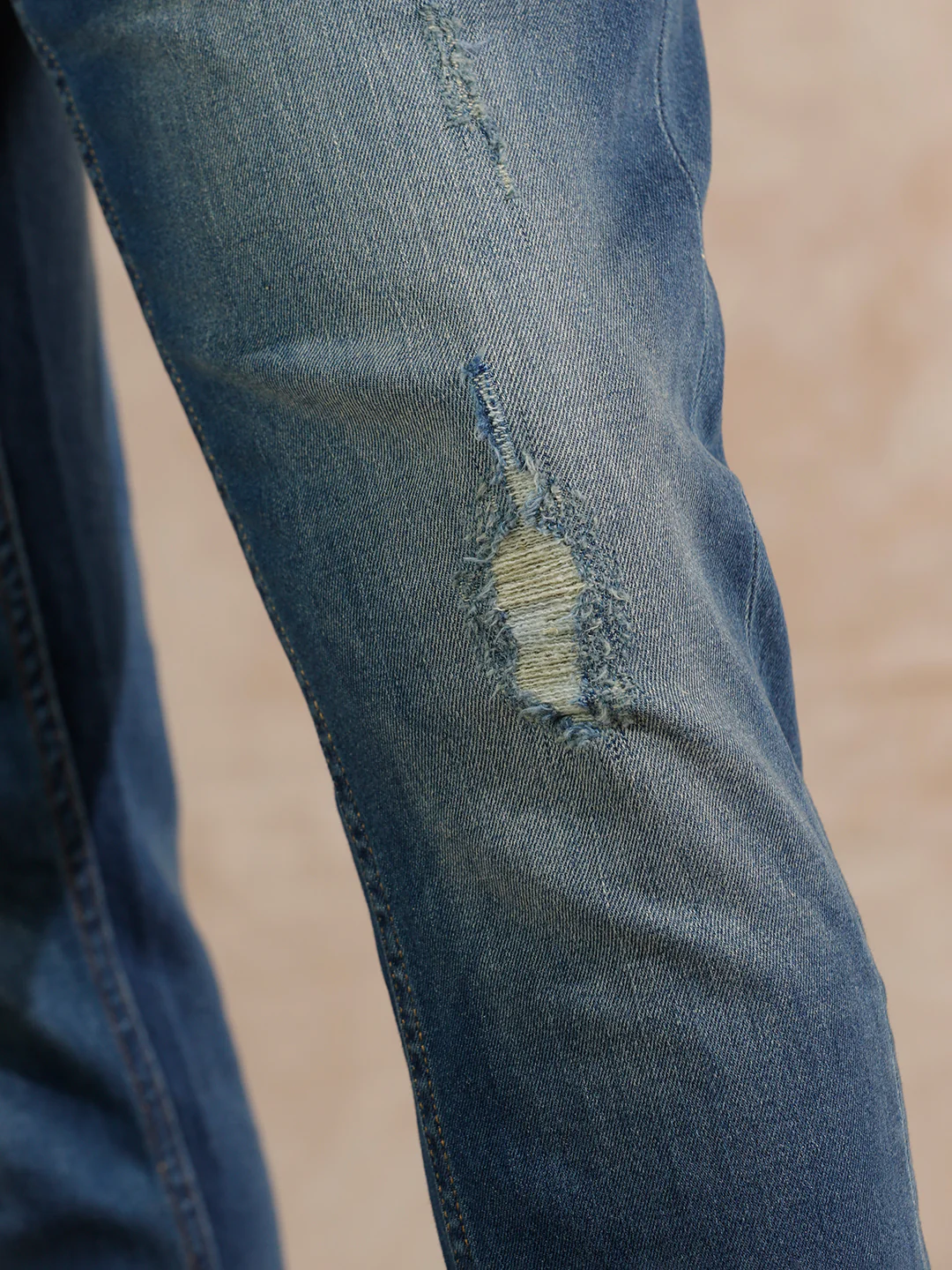 Solid Heavy Fade Skinny Crop Jeans | Blue - Image 6