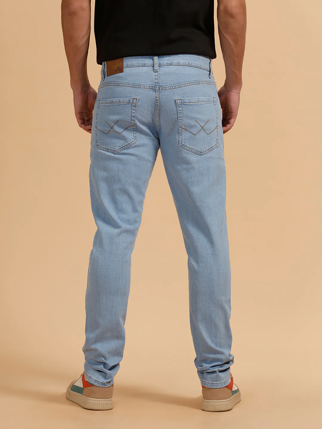 Solid Heavy Fade Slim Fit Jeans | Light Blue - Image 3