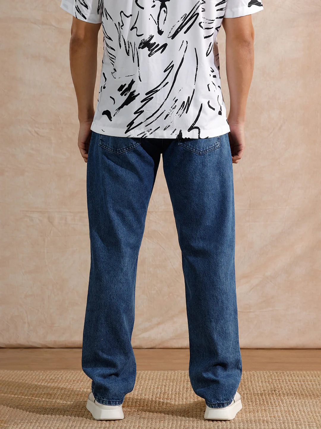 Solid Heavy Fade Anti Fit Jeans | Blue - Image 3