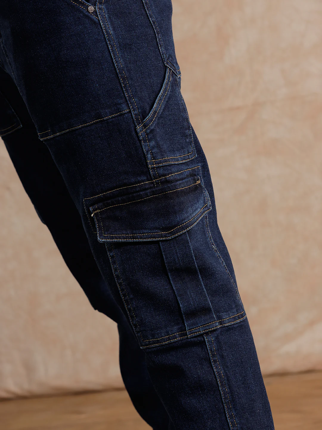 Solid Heavy Fade Slim Fit Jeans | Blue - Image 6