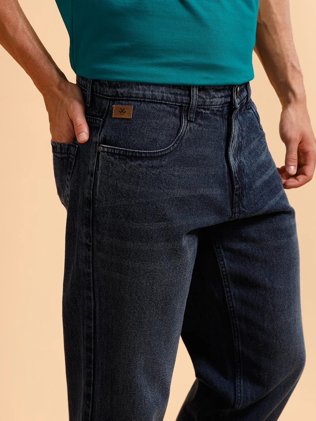 Solid Light Fade Anti Fit Jeans | Dark Blue - Image 5