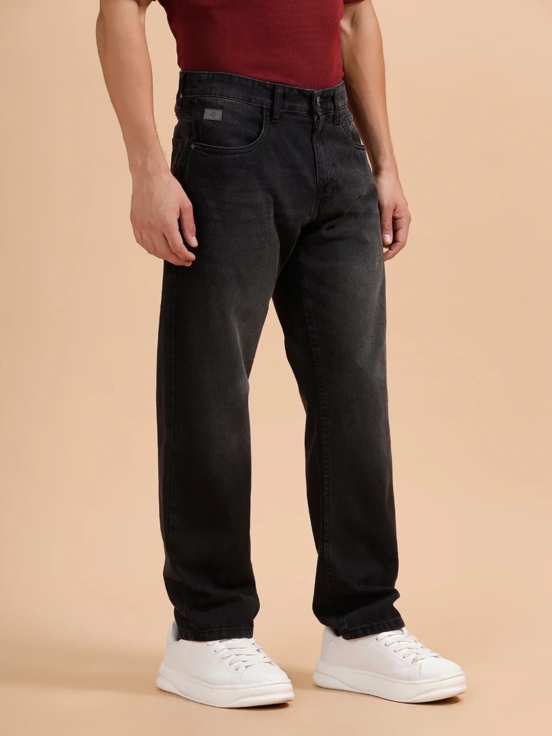 Solid Light Fade Anti Fit Jeans | Dark Grey - Image 4