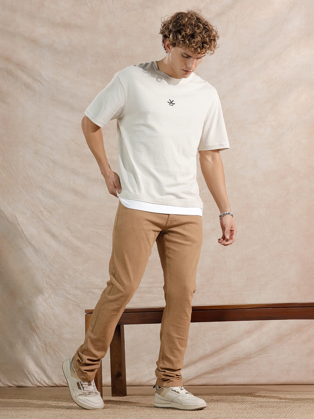 Solid Light Fade Slim Fit Jeans  | Khaki - Image 2