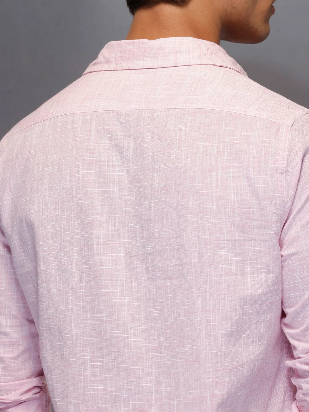 Solid Linen Blend Shirt | Pink - Image 5