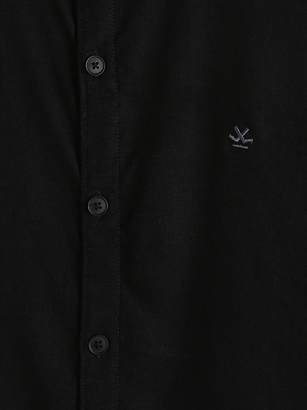 Solid Short Sleeve Linen Blend Shirt | Black - Image 4