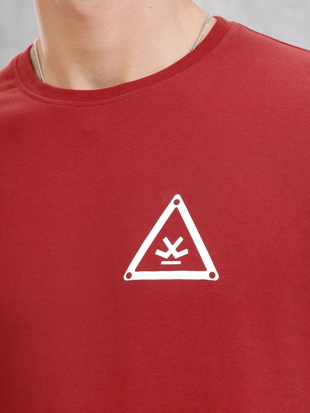 Solid Logo Slim Fit Crewneck T-shirt | Red - Image 4